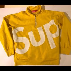 SUPREME L/G Quarter zip canary yellow sweatshirt